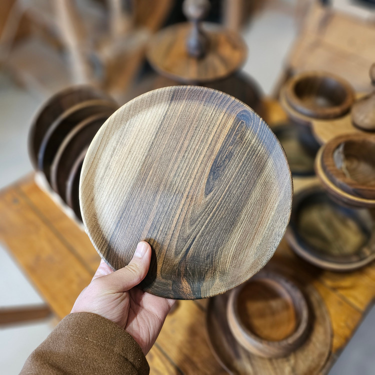 بشقاب چوبی قطر 18