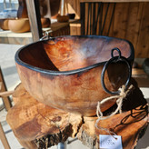 میوه خوری چوبی دسته فلزی مدل گرد