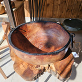 میوه خوری چوبی دسته فلزی مدل گرد