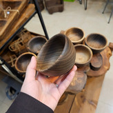 پیاله کوچک چوب گردو / لبه گرد