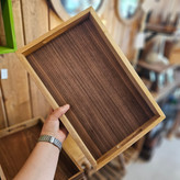 سینی چوب گردو مدل مستطیل ساده