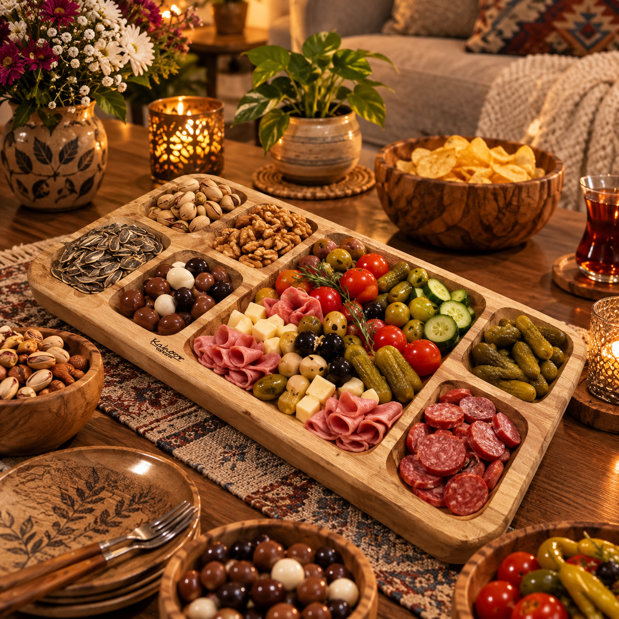 ظرف سرو چوبی کد ۱۰