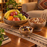 کاسه خمره ای پایه دار چوب گردو