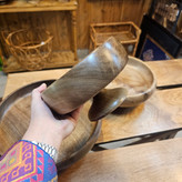 کاسه خمره ای پایه دار چوب گردو