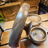 کاسه خمره ای پایه دار چوب گردو