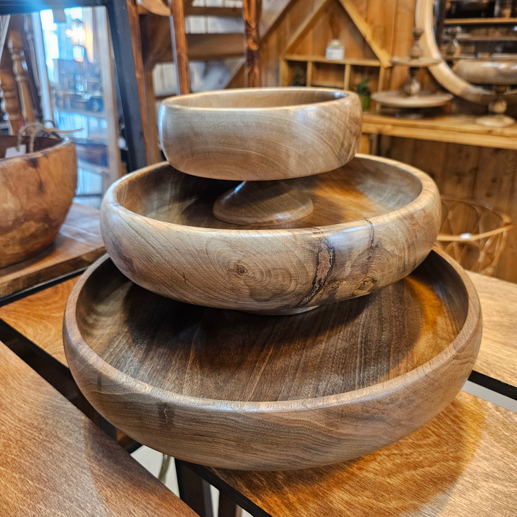 کاسه خمره ای پایه دار چوب گردو