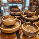 کاسه خمره ای پایه دار چوب گردو